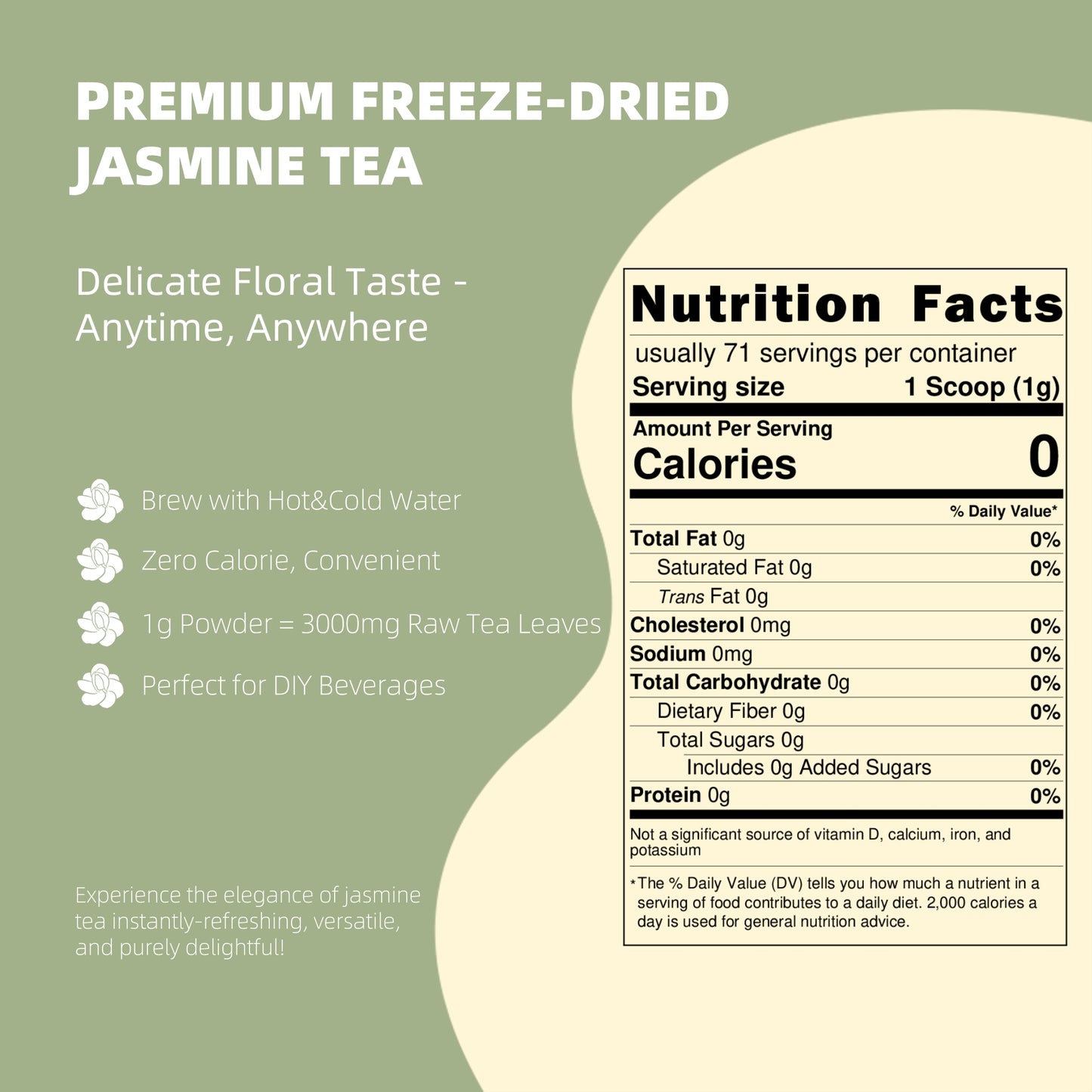 Freeze-Dried Jasmine Tea Powder